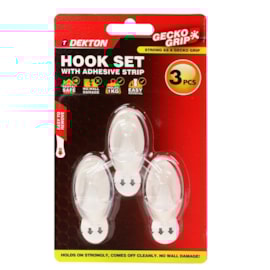 Dekton Geckogrip Hook Set 3Pc Clear