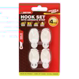 Dekton Geckogrip Hook Set 4Pc Clear Dekton Geckogrip Hook Set 4Pc Clear