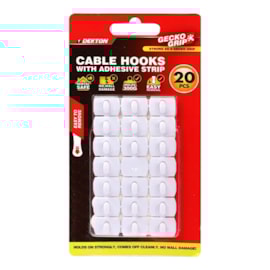 Dekton Geckogrip White Cable Hooks 20Pc