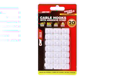 Dekton Geckogrip White Cable Hooks 20Pc