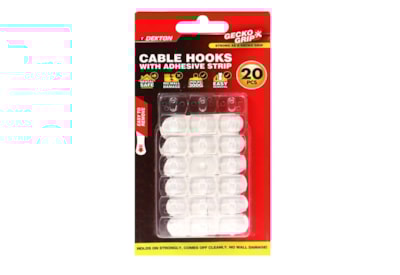 Dekton Geckogrip Clear Cable Hooks 20Pc