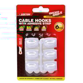 Dekton Geckogrip White Cable Hooks 6Pc Dekton Geckogrip White Cable Hooks 6Pc