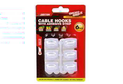 Dekton Geckogrip White Cable Hooks 6Pc Dekton Geckogrip White Cable Hooks 6Pc