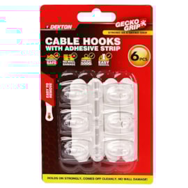 Dekton Geckogrip Clear Cable Hooks 6Pc Dekton Geckogrip Clear Cable Hooks 6Pc