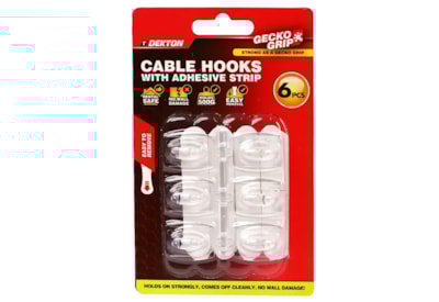 Dekton Geckogrip Clear Cable Hooks 6Pc Dekton Geckogrip Clear Cable Hooks 6Pc