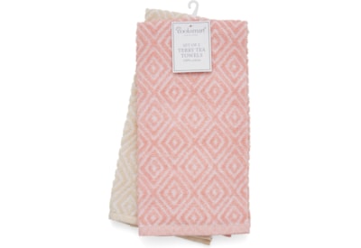 Cooksmart Diamond Terry Tea Towels 2pack (TT2105)