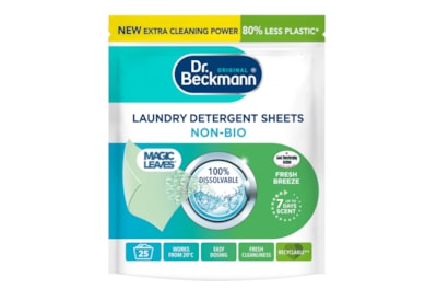 Dr Beckman Magic Leaves Laundry Detergent Sheets NON-BIO – Fresh Breeze 25's Dr Beckman Magic Leaves Laundry Detergent Sheets NON-BIO – Fresh Breeze 25's