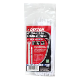 Dekton White Cable Ties 2.5mm x 150mm 150s (DT70455B)