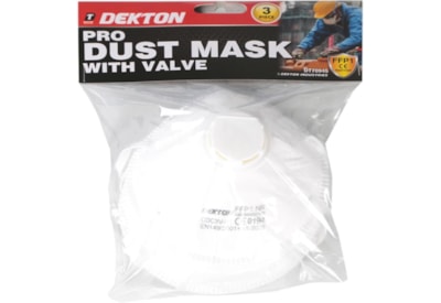 Dekton 3pc Dust Mask With Valve Ffp1 Dekton 3pc Dust Mask With Valve Ffp1