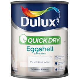 dulux Quick Dry Eggshell Pure Brilliant White 750ml (5210875)