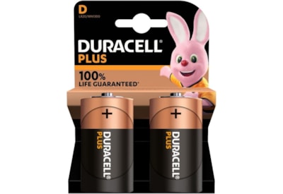 Duracell 100% D Batteries 2s (MN1300B2PLUS)