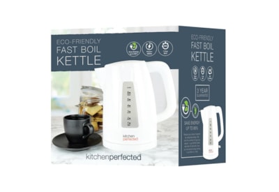 Kitchen Perfected Eco-Friendly 3Kw Fast Boil Cordless Kettle White Kitchen Perfected Eco-Friendly 3Kw Fast Boil Cordless Kettle White