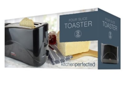 Kitchen Perfected Black 4 Slice Long Slot Toaster (E2112BK)
