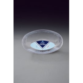 Oval Bowl Clear Plastic Platinum 28Cm