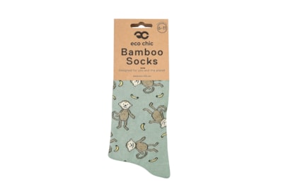 Eco Chic Green Monkeys Bamboo Socks 6-11