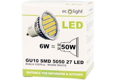 Ecolight 6w Led Gu10 3000k Light Bulb (EC67703)
