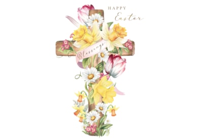Ling Floral Cross Easter Card Ling Floral Cross Easter Card