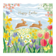 Ling Design Two Bunnies Hopping In Meadow Card (EIIA0163)