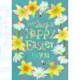 Ling Daffs & Daisies Wreath Easter Card Ling Daffs & Daisies Wreath Easter Card