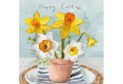 Ling Daffodils On Table Easter Card Ling Daffodils On Table Easter Card