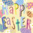 Ling Easter Painterly Type With Patterned Eggs Ling Easter Painterly Type With Patterned Eggs