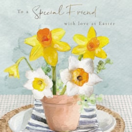 Ling Easter Special Friend  Daffodil Pot On Table Scene