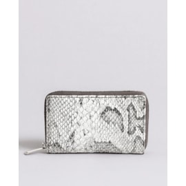 Lappelle Eva Small Zip Round Black Snake Purse