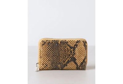 Lappella Eva Small Zip Round Purse In Brn Snake Valentino Leather 141-28 Lappella Eva Small Zip Round Purse In Brn Snake Valentino Leather 141-28