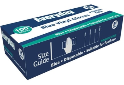 Everyday Blue Vinyl Gloves Powder Free Medium Med (RY05056)