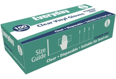 Everyday Clear Vinyl Powdered Gloves Large 100's Large (10364)