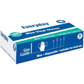 Everyday Blue Vinyl Powdered Gloves 100's Medium Everyday Blue Vinyl Powdered Gloves 100's Medium