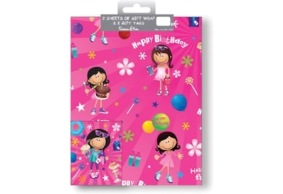 Simon Elvin Birthday Girl Wrap 2 Sheets & Tags (2551)