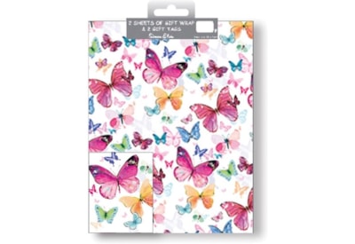 Simon Elvin Butterfly Wrap 2 Sheets & Tags (2557)