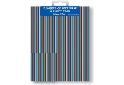 Simon Elvin Designer Stripe Wrap 2 Sheets & Tags (2562)