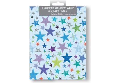 Simon Elvin Stars Wrap 2 Sheets & Tags Simon Elvin Stars Wrap 2 Sheets & Tags