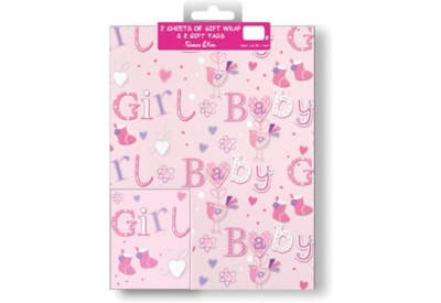 Simon Elvin Baby Girl Wrap 2 Sheets & Tags