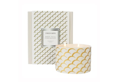 Fired Earth Multi Wick Candle White Tea & Pomegranate Large