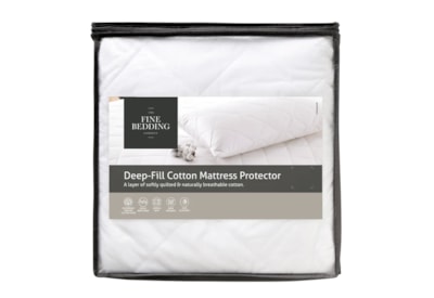 Fine Bedding Company Deep Filled Cotton Mattress Protector Double Fine Bedding Company Deep Filled Cotton Mattress Protector Double