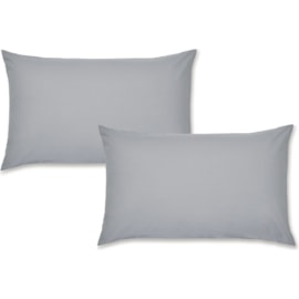 Bianca 200tc Cotton Percale Std Pillowcase Pair Grey Bianca 200tc Cotton Percale Std Pillowcase Pair Grey