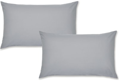 Bianca 200tc Cotton Percale Std Pillowcase Pair Grey Bianca 200tc Cotton Percale Std Pillowcase Pair Grey