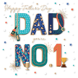 Dad No.1 Fathers Day Card (FKKA0249W)