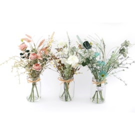 Sifcon Wild Flowers In Glass Vase 40cm Sifcon Wild Flowers In Glass Vase 40cm
