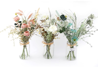 Sifcon Wild Flowers In Glass Vase 40cm Sifcon Wild Flowers In Glass Vase 40cm