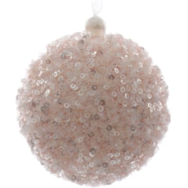 Foam Bauble With Sequins Blush Pink (456119)