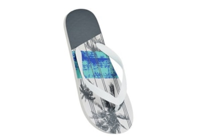 Mens Palm Tree Print w Pe Strap White Mens Palm Tree Print w Pe Strap White