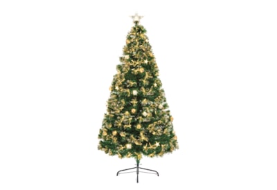 Premier Burst Fibre Optic Tree with Gold Baubles 1.5m