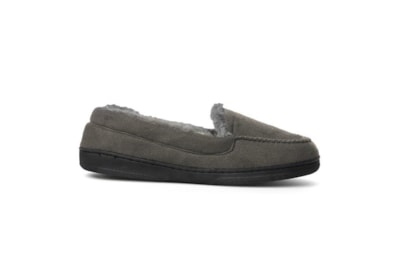Ks Brands Mens Microfibre Moccasin Grey Ks Brands Mens Microfibre Moccasin Grey