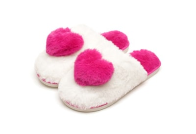 Ladies Heart Mule Slippers Cerise Ladies Heart Mule Slippers Cerise