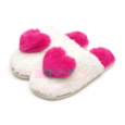 Ladies Heart Mule Slippers Cerise