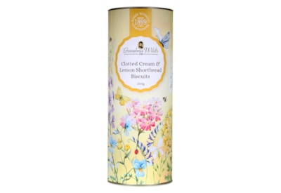 Grandma Wild's Wildflower Clotted Cream Lemon Shortbread Drum 200G Grandma Wild's Wildflower Clotted Cream Lemon Shortbread Drum 200G